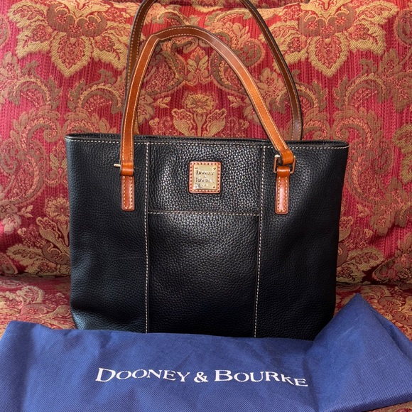 Dooney & Bourke Handbags - Dooney & Bourke Lexington Black and Brown Leather Tote